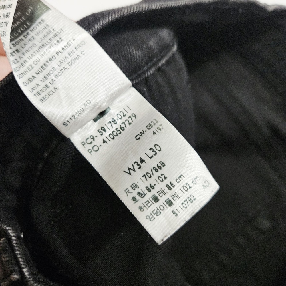 LEVI Strauss & Co. Slim Straight  34x30 Lite Black Denim Jeans Women's - Picture 6 of 8